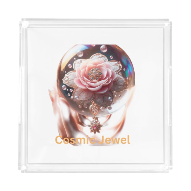  Ethereal Blossom: Jewel of Enchantment Acrylic Tray (Front)