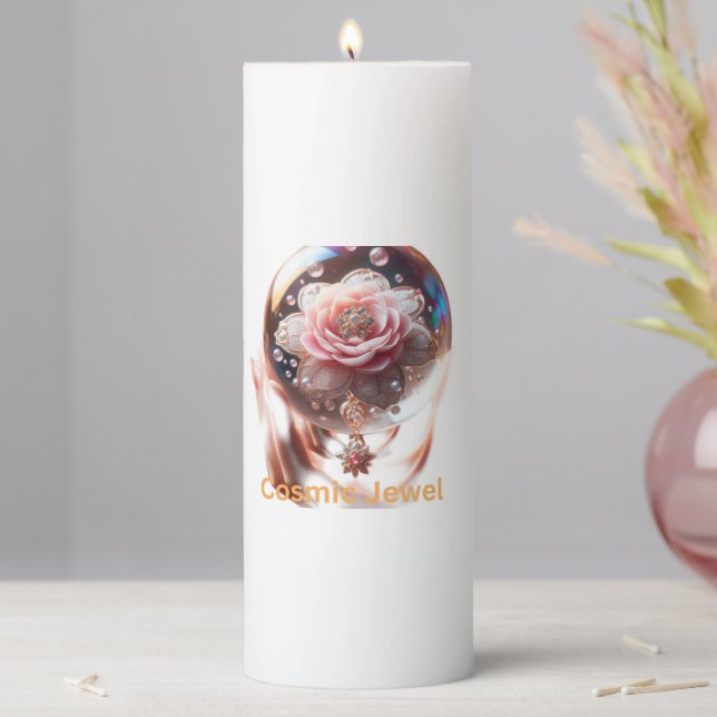  Ethereal Blossom: Jewel of Enchantment Pillar Candle (In Situ)