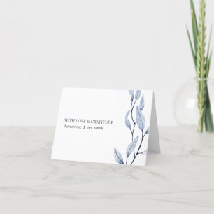 Ethereal Blue   chic botanical thank you Holiday Card