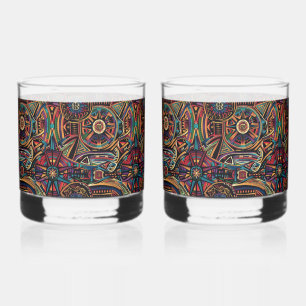 Ethereal Blue "Chronicle of the Ancients" Rocks Gl Whiskey Glass