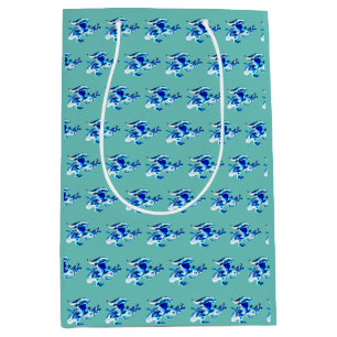 Ethereal Blue Frost Dragon Scene Medium Gift Bag
