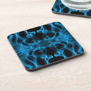 Ethereal Blue Smoke Abstract Art Coaster