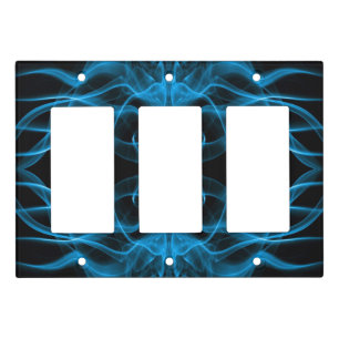 Ethereal Blue Smoke Abstract Art Light Switch Cover