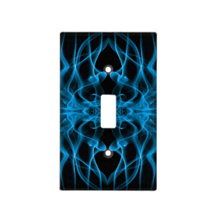 Ethereal Blue Smoke Abstract Art Light Switch Cover