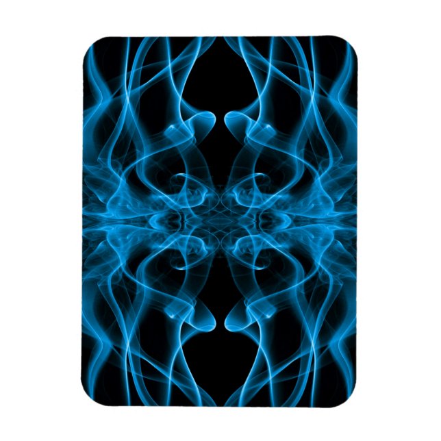 Ethereal Blue Smoke Abstract Art Magnet (Vertical)