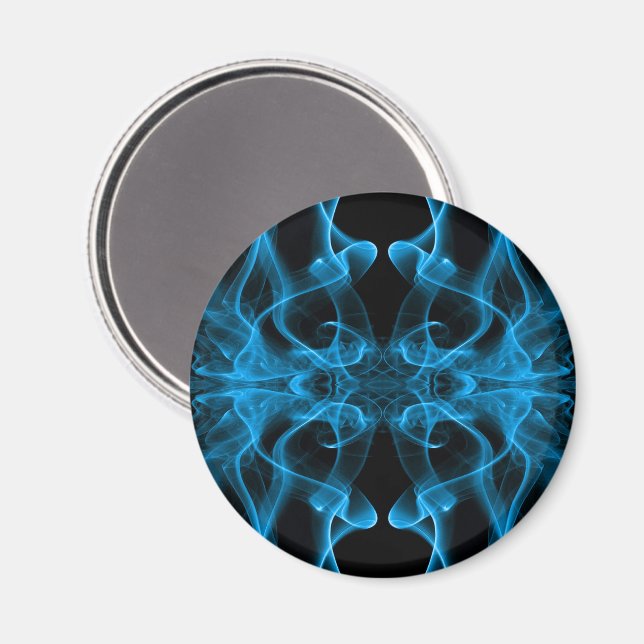 Ethereal Blue Smoke Abstract Art Magnet (Front/Back)