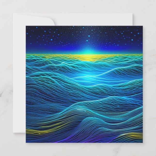 Ethereal Blue Waves and Ocean Sunset (Front)