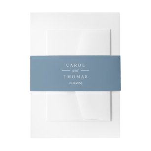 Ethereal Blue   wedding classic monogram Invitation Belly Band