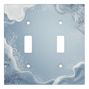 Ethereal Blue Winter Frost Abstract Light Switch Cover