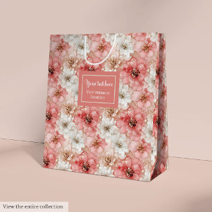 Ethereal blush and gold custom name gift bag