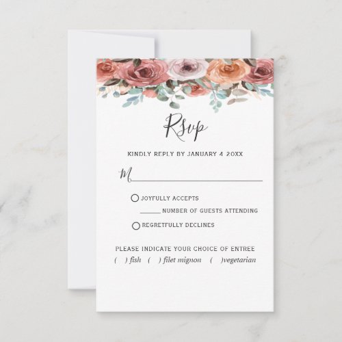 Ethereal Blush Peach Floral withwithout meal RSVP