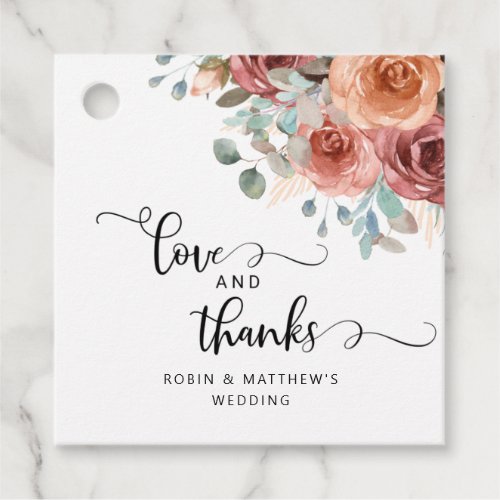 Ethereal Blush Peach Love and Thanks Modern Favor Tags