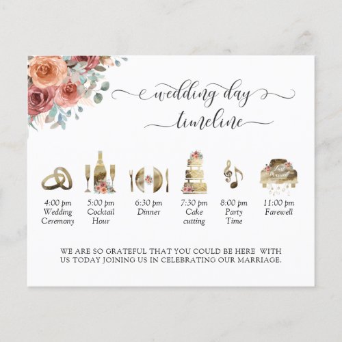 Ethereal Blush Peach Wedding Timeline and Program