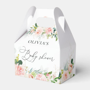 Ethereal Blush Pink Roses Baby Shower Favor Box