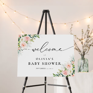 Ethereal Blush Pink Roses Baby Shower Foam Boards
