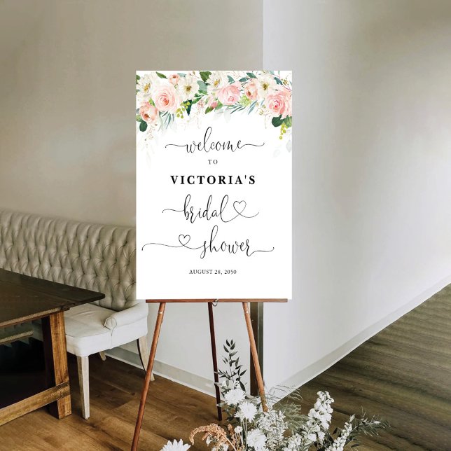 Ethereal Blush Pink Roses Bridal Shower Foam Board (Creator Uploaded)