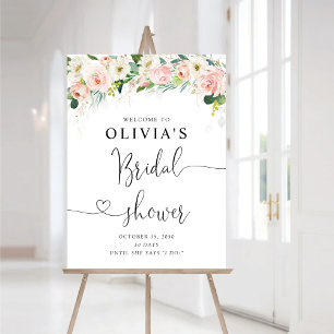 Ethereal Blush Pink Roses Bridal Shower Foam Board
