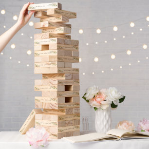 Ethereal Blush Pink Roses Bridal Shower  Topple Tower
