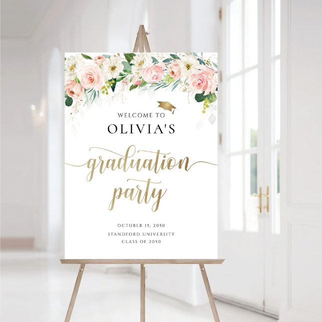 Ethereal Blush Pink Roses Graduation Party  Foam Board (Creator Uploaded)