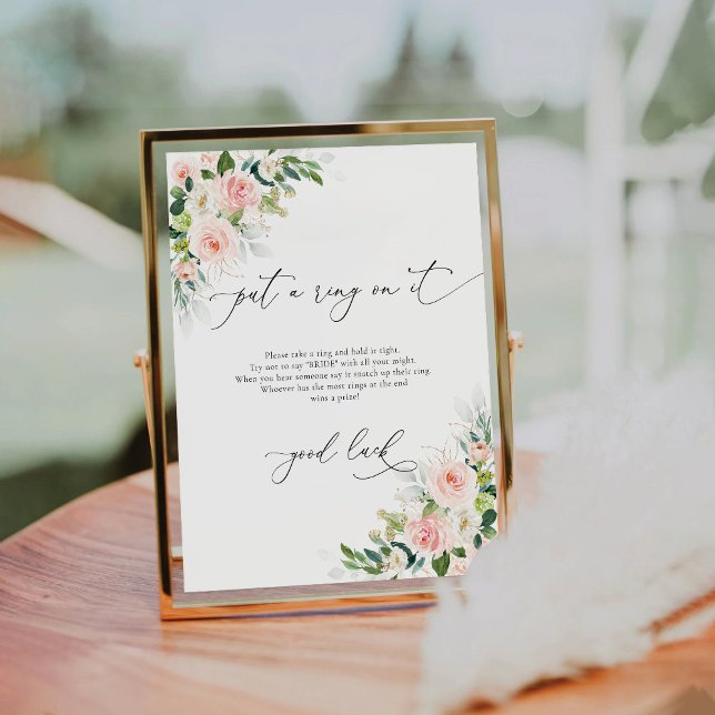 Ethereal Blush Pink Roses Put A Ring On It Sign (Creator Uploaded)