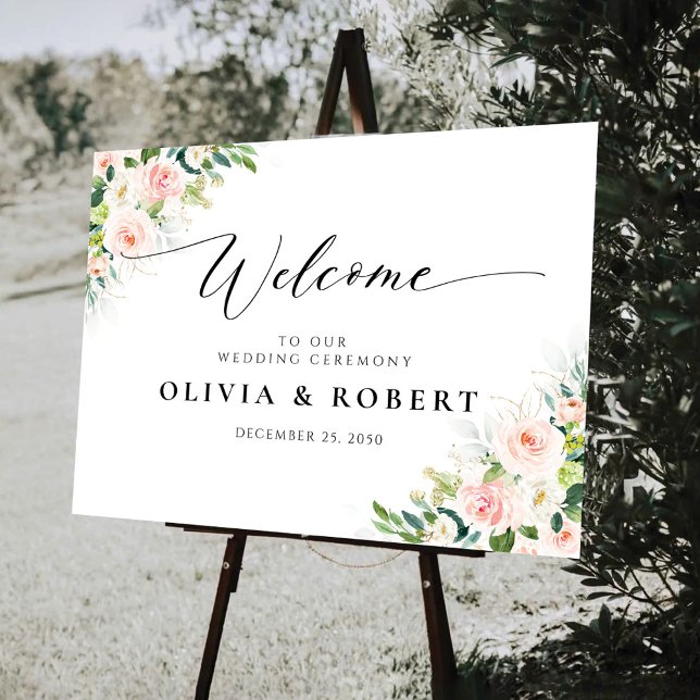 Ethereal Blush Pink Roses Wedding Ceremony Foam Board (Creator Uploaded)