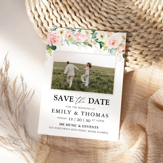 Ethereal Blush Save The Date Card (Creator Uploaded)