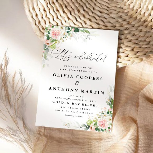 Ethereal Blush Wedding Ceremony Invitation (Creator Uploaded)