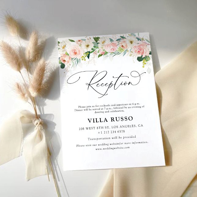 Ethereal Blush Wedding Reception Enclosure Card (Creator Uploaded)