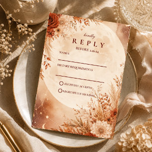 Ethereal Boho Autumn Wedding RSVP Card