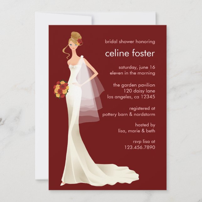 Ethereal Bride Wedding Shower Card (Front)