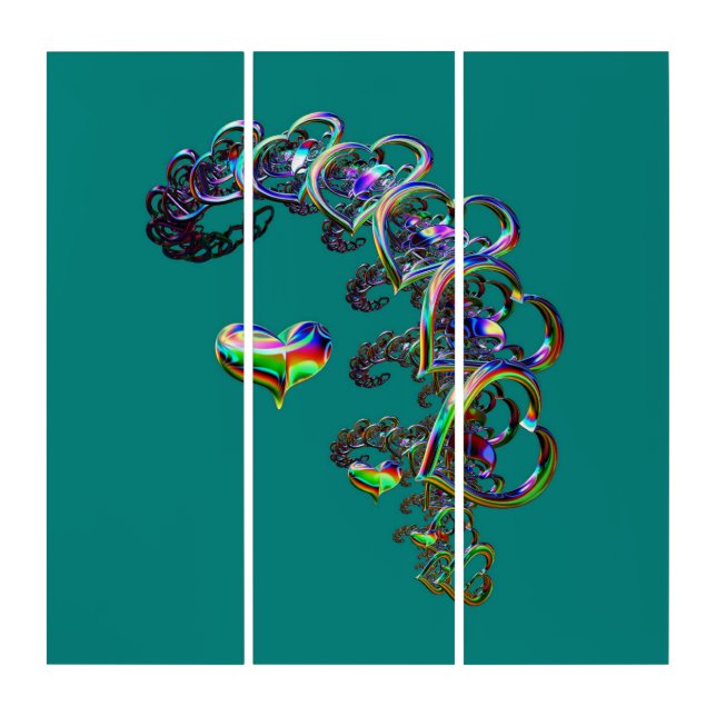 Ethereal Cascade of Hearts  Triptych (Front)
