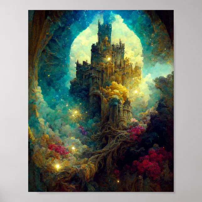 Ethereal Castle 7 Fantasy Art Poster | Zazzle
