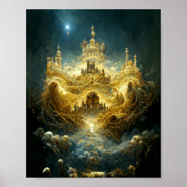 Ethereal Castle Fantasy Art Poster | Zazzle