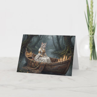 Ethereal Cat in Boat Thank You Card