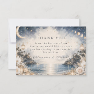 Ethereal Celestial Beach Wedding Thank You Card