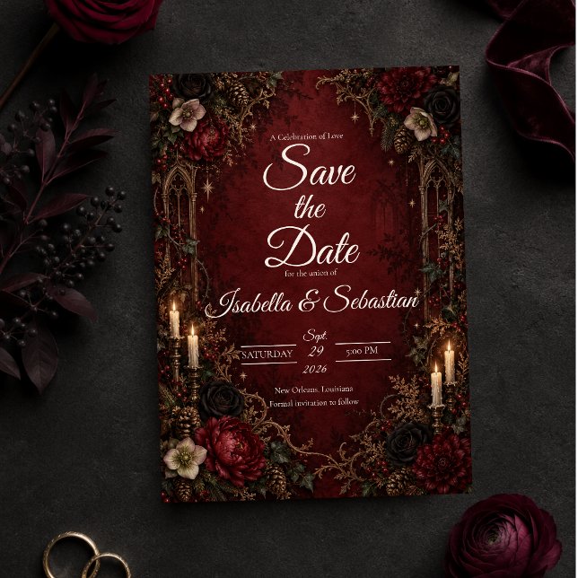 Ethereal Celestial Gothic Wedding Save The Date (Creator Uploaded)
