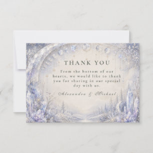 Ethereal Celestial Winter Wedding Thank You Card