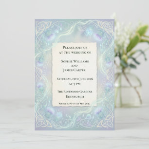 Ethereal Celtic Thistle Wedding Invitation