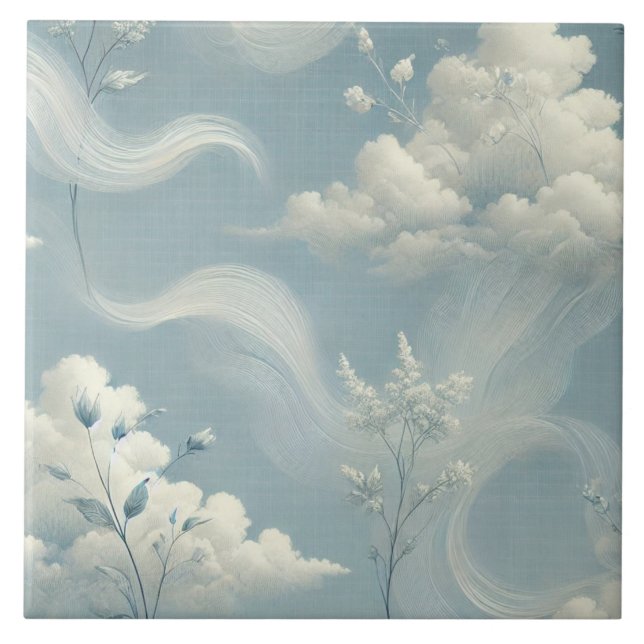 Ethereal Clouds Ceramic Tile (Front)