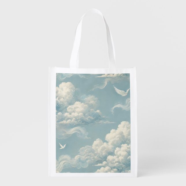 Ethereal Clouds Grocery Bag (Front)
