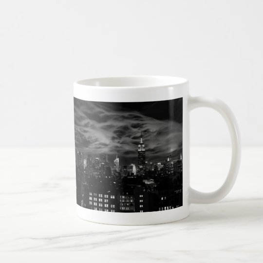 Ethereal Clouds: NYC Skyline, Empire State Bldg BW Coffee Mug