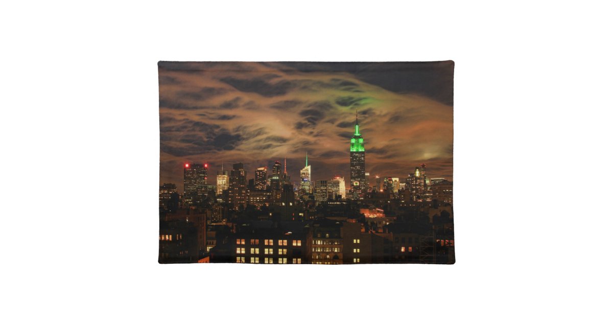 Ethereal Clouds Nyc Skyline Empire State Bldg Placemat Zazzle Com