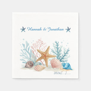 Ethereal Coastal Romance Wedding Napkins