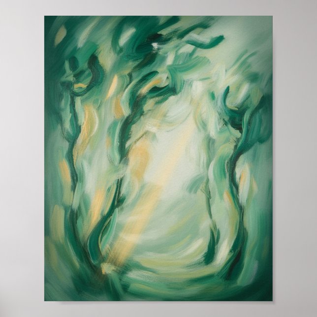 Ethereal Convergence: Sunlight Filtering Through t Poster (Front)