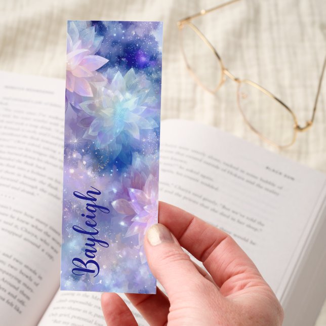 Ethereal Cosmic Crystal Blooms Bookmarks (Hand)