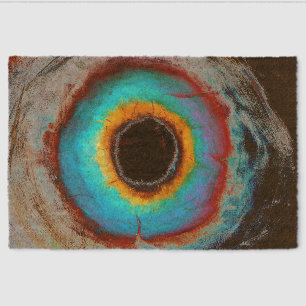 Ethereal Cosmic Eye Monogram Vibrant Abstract Art Fiber Doormat