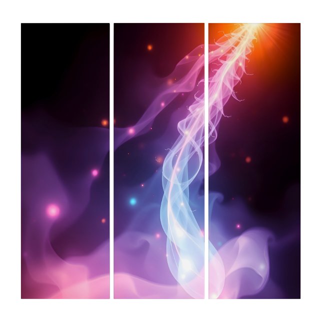 Ethereal Cosmic Mist Triptych Wall Art (Front)