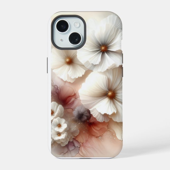 Ethereal Cosmos Flowers Iphone Case (Back)