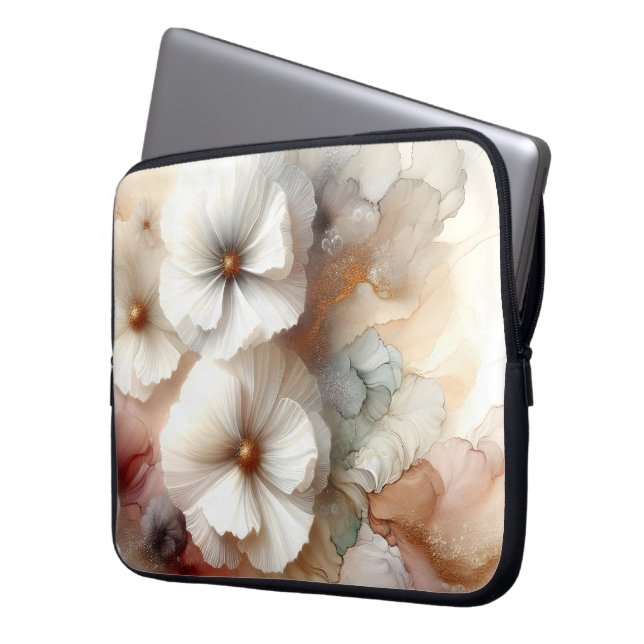 Ethereal Cosmos Flowers Laptop Sleeve (Front Left)