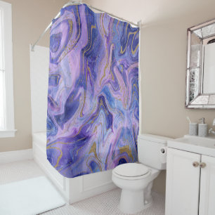 Ethereal Cotton Candy Marble Watercolor Fantasy Shower Curtain